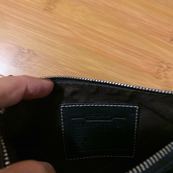 Coach Black wristlet w/ brown trim - Picture 3 of 5